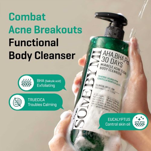 AHA BHA PHA 30 Days Miracle Acne Clear Body Cleanser - SOME BY MI