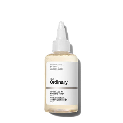 Glycolic Acid 7% Toning Solution The Ordinary, tónico exfoliante para luminosidad y claridad de piel no sensible