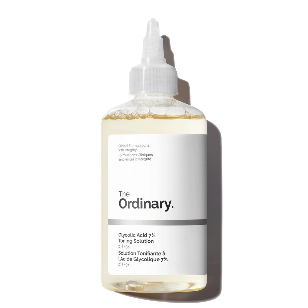 Glycolic Acid 7% Toning Solution The Ordinary, tónico exfoliante para luminosidad y claridad de piel no sensible